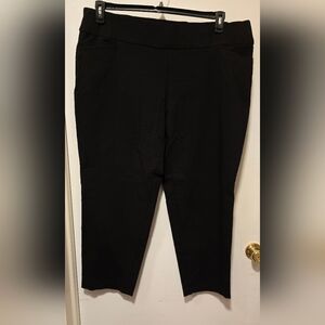 Terra & Sky Womens Size 24W Black Cropped Pants